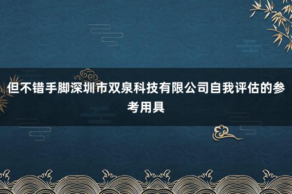 但不错手脚深圳市双泉科技有限公司自我评估的参考用具